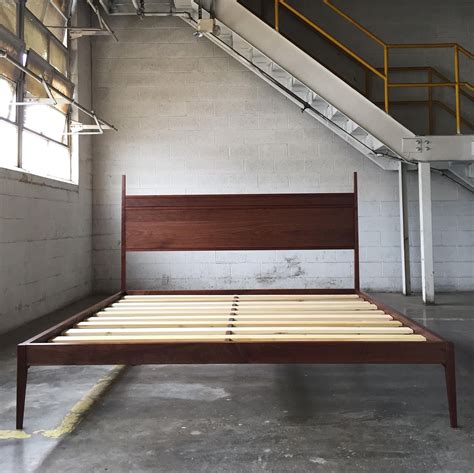 Hand Made Modern Tall Post Bed In Walnut By Mtthrmn Fine Furniture