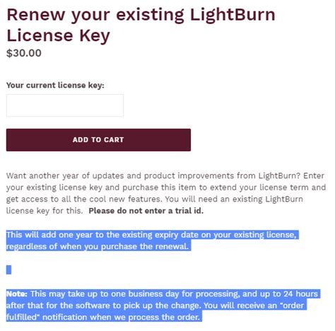 Existing License Key Lost 18 By System LightBurn Software