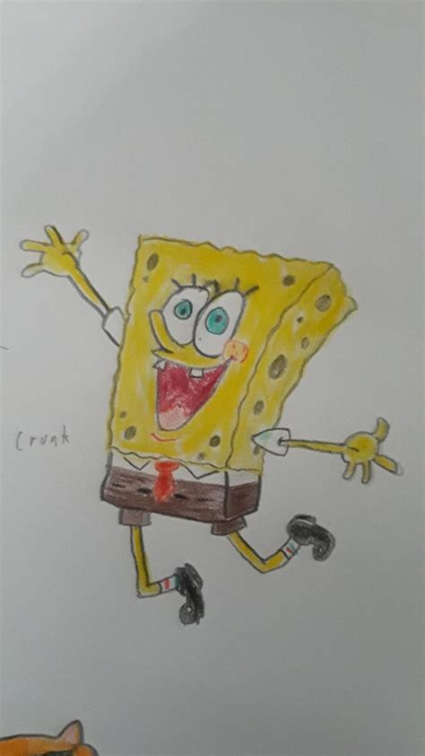 A Drawing I Did With Colored Pencils Spongebob