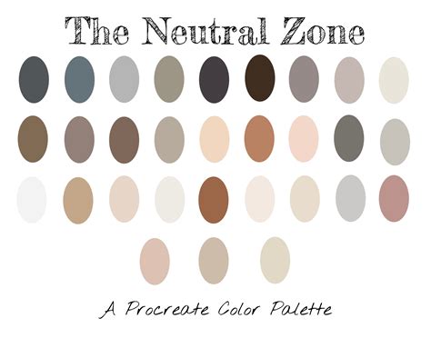 Procreate Neutral Color Palette Color Swatches Digital Etsy Uk