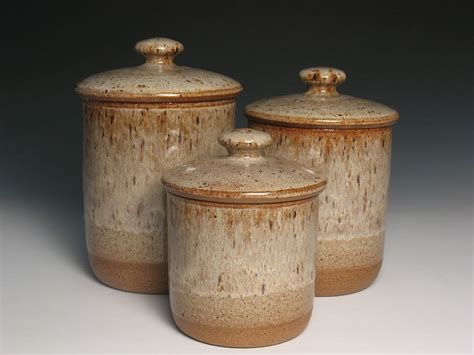 Canister Set Stoneware Kitchen Canisters By Brentsmithpottery