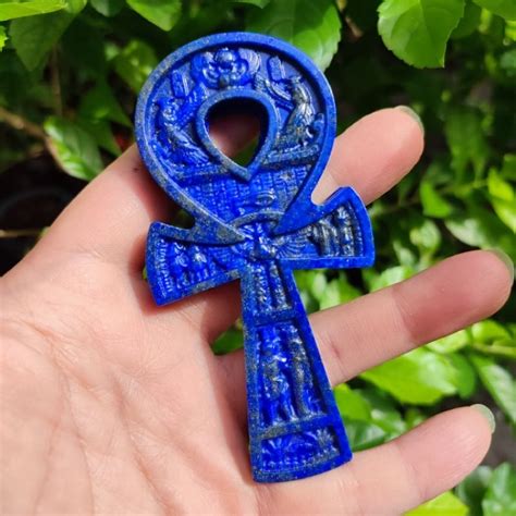 青金石 Lapislazuli 埃及安卡 生命之鑰 生命之鑰 雕件 Lapis Lazuli Carved Ankh I 蝦皮購物