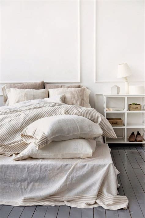 Black and white duvet cover set twin queen king sizes with pillow shams bedding. Reversible linen duvet cover in off-white and striped ...
