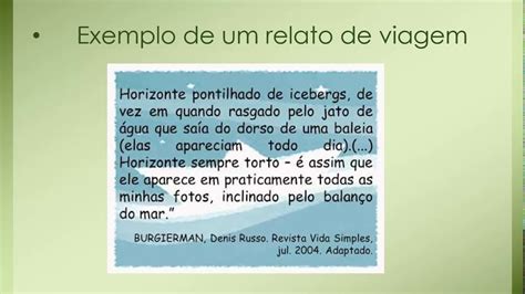 Genero Textual Relato De Viagens