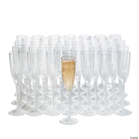 Bulk 100 Ct Premium Plastic Etched Champagne Flutes Oriental Trading