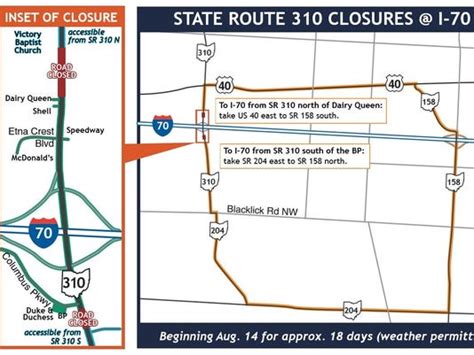 Ohio 310 To Be Closed At Interstate 70 For 18 Days