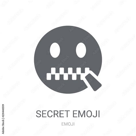 Secret Emoji Icon Trendy Secret Emoji Logo Concept On White Background