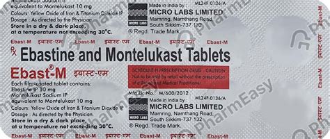 Ebast M Strip Of 10 Tablets Uses Side Effects Price And Dosage Pharmeasy