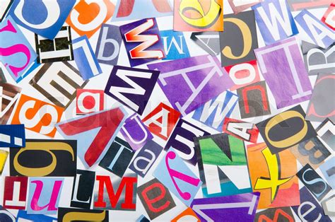 Cut Letters From Newspapers And Magazines Stock Image Colourbox