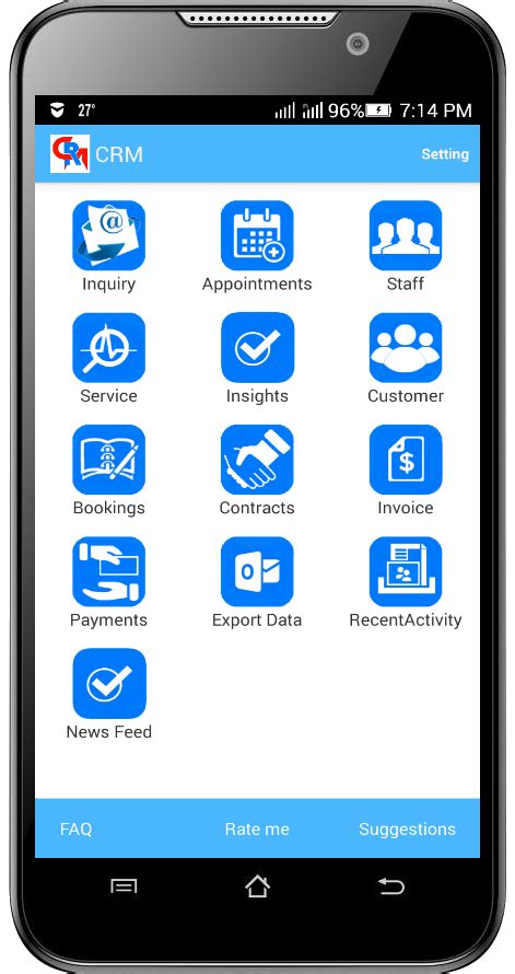 There are several android apps for small business available that are easy to use and simple to track all of your business activities. CRM - Business android app