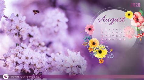 5x Hd August 2020 Calendar Wallpaper 6425 Words Just For You
