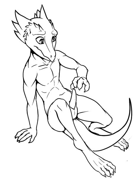 Rule 34 4 Fingers 4 Toes Anthro Black And White Claws Erection Feet Kobold Line Art Looking At