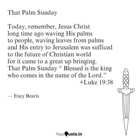 Pin By Ency Bearis On Poems Palm Sunday Christian World Original Quotes