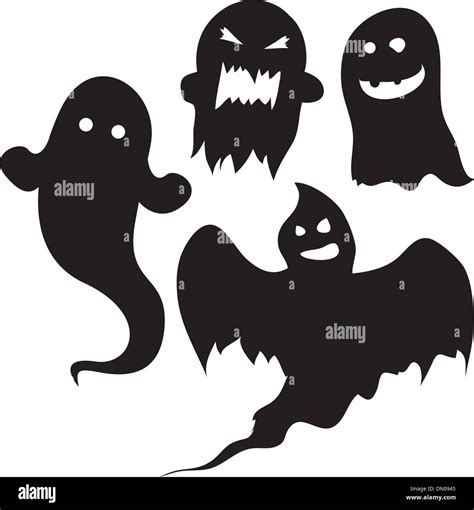 Spooky Ghost Vector Silhouettes Stock Vector Image And Art Alamy
