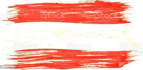 Art Brush Watercolor Painting Of Austria Flag Blown In The Wind