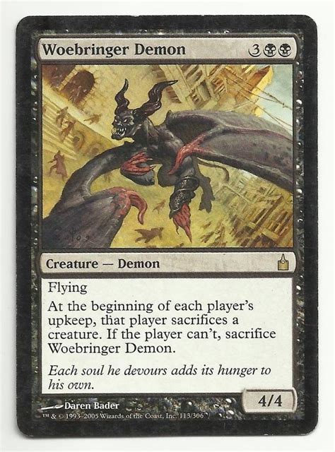 Boast for 2 (b), target player searches their library for a card, then shuffles. Woebringer Demon x1 MTG MP Ravnica Black Creature Magic Card EDH Commander TCG | Cards, Black ...