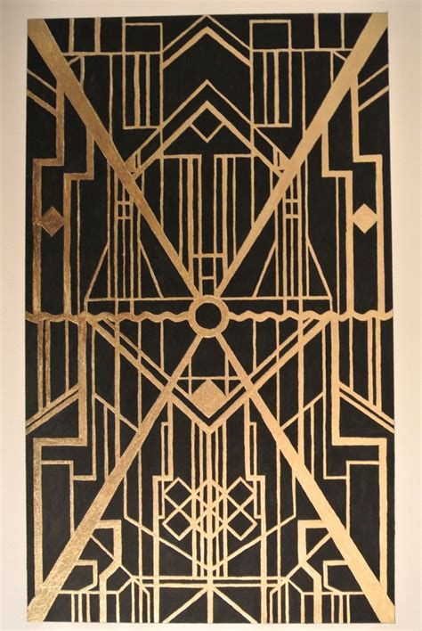 Gold Leaf With Black Paint Homage To Art Deco Art Deco Wallpaper
