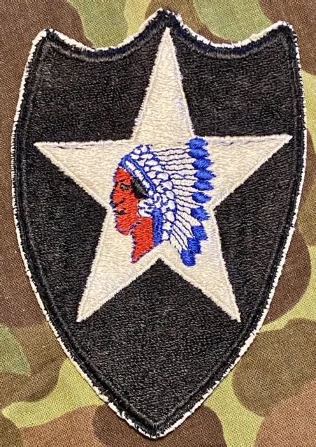 Post Wwii Us Army 2nd Infantry Division Patch The Indianhead Division