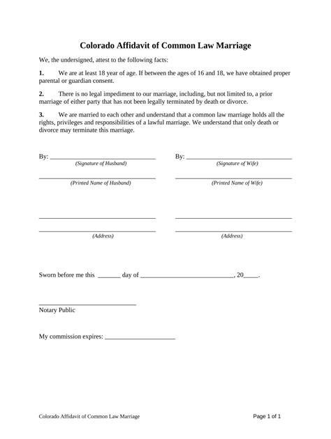 Affidavit Law Marriage Form Fill Out And Sign Printable Pdf Template