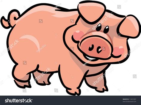 Vector Cute Pig Illustration Stock Vector 11451937