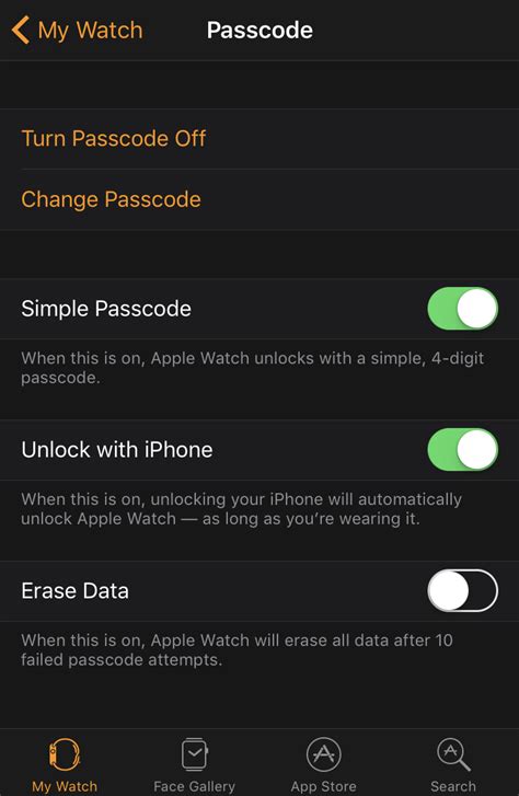 Tap face id & passcode, then type your passcode. Unlock my Apple Watch with my iPhone? - Ask Dave Taylor