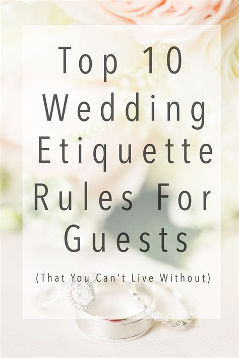 Discover the best strategies to use. Top 10 Wedding Etiquette Rules for Guests (That You Can't ...