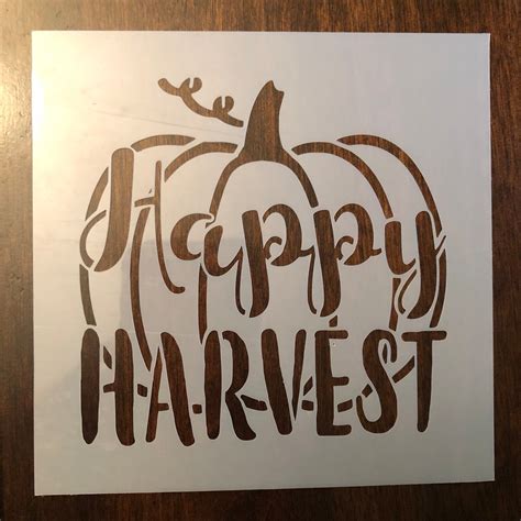 Happy Harvest Stencil Thanksgiving Stencil Etsy