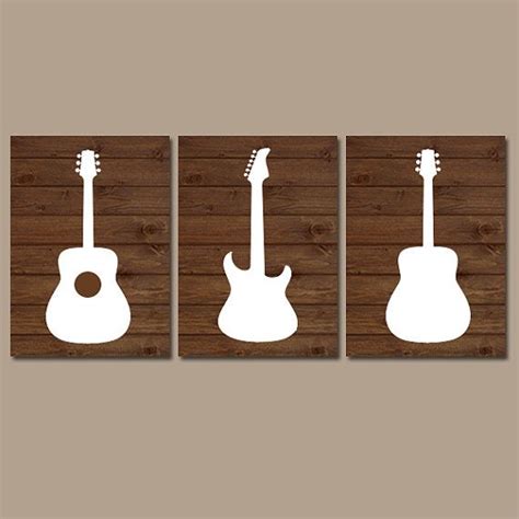 Wood Guitar Wall Art Music Theme Nursery Boy Bedroom By Trmdesign Boy