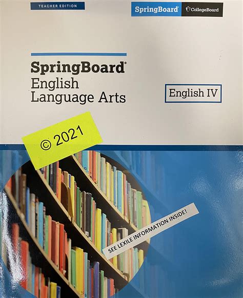 Springboard English Language Arts English 4 Teacher Edition C 2021 9781457312915