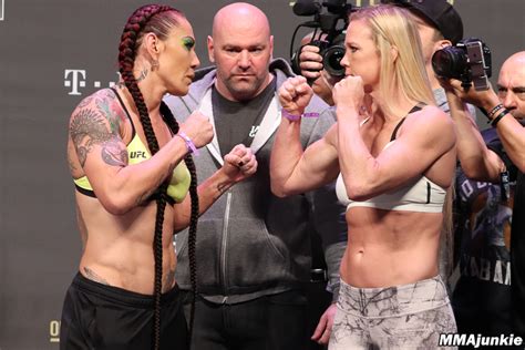 cris cyborg holly holm ufc 219 ceremonial weigh ins mma junkie
