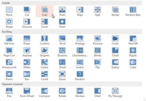 Slide Transitions In Powerpoint 2013 For Windows