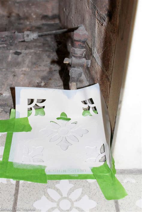 How To Stencil Fireplace Tile Its Easy