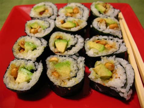 Peanutavocado Sushi Avocado Roll Sushi Rice Sushi Rolls