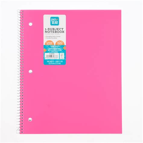 Pen Gear 1 Subject Notebook College Ruled 100 Sheets Pink Walmart Inventory Checker
