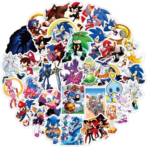 Amazon Com Pcs Sonic The Hedgehog Stickers Sonic The Hedgehog Waterproof Vinyl Stickers For