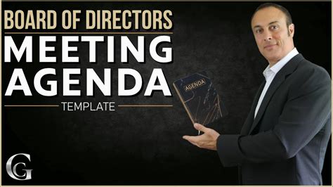 Board Of Directors Meeting Agenda Template Youtube