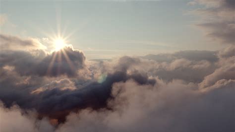 Sunset Through The Clouds Aerial