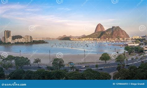 Aerial View Of Botafogo Guanabara Bay And Sugar Loaf Mountain With A