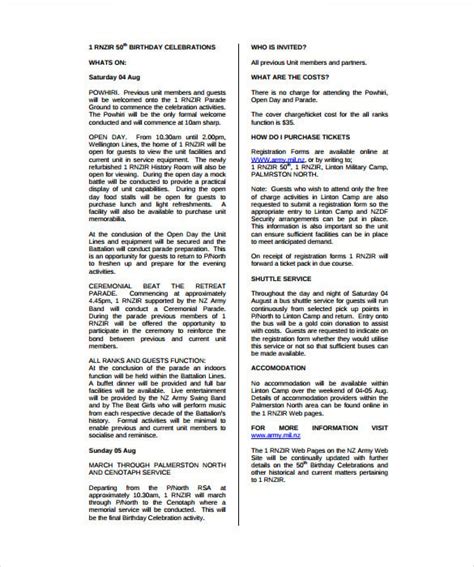 50th Birthday Party Program Sample Dating