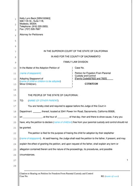 Fillable Online Courts Ca Blank Pleading Template With Line Numbering