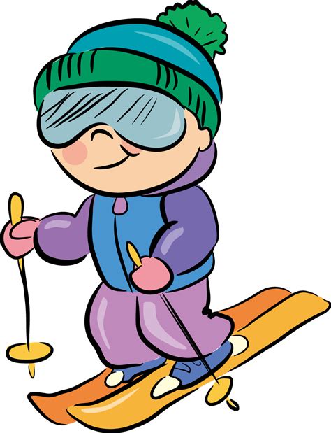 Download Skiing Cartoon Детский Спорт Картинки Clipart 677131