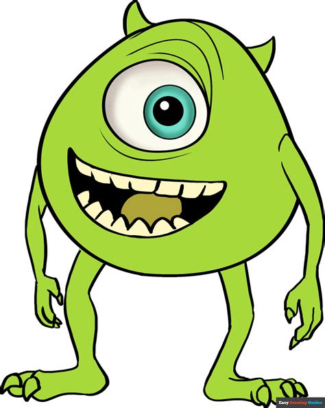 How To Draw Mike Wazowski From Monsters Inc Really Easy Drawing