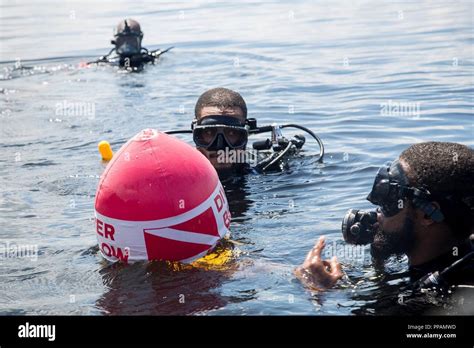 Divers From The Trinidad And Tobago Coast Guard Prepare To Dive In Port