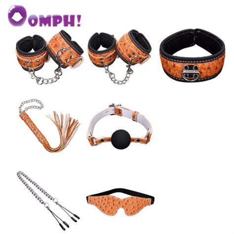 Oomph 8pcs Sex Toys Set Adult Role Play Sm Restraint System Bedroom Fun For Couples Ostrich