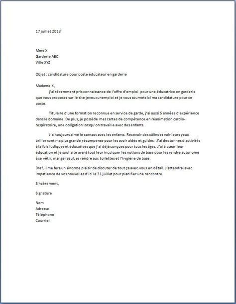 lettre de motivation creche  Modele de lettre type