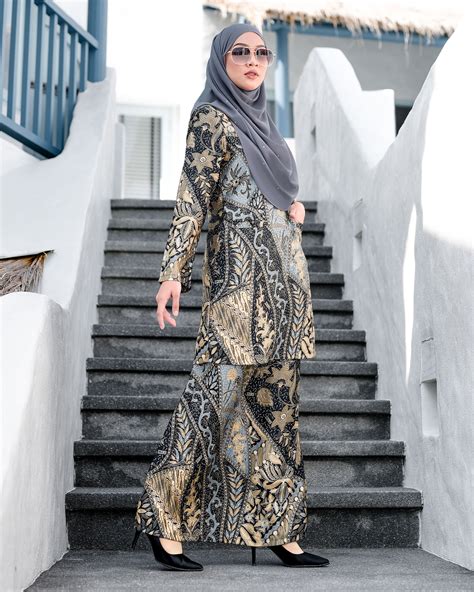 Tradisional Baju Kurung Kedah Batik Free Mini Brooch Baju Opah Kurung Kedah Kurung Tradisional