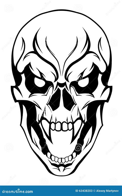 Evil Skull Stock Vector Illustration Of Bones Black 63438203