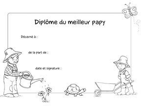 Diplômes à personnaliser et à imprimer gratuitement, en quelques secondes. Diplômes à colorier | Fête des papy, Diplome