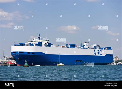 American Roll On Roll Off Carrier Arc Courage Moored At The Entrance To