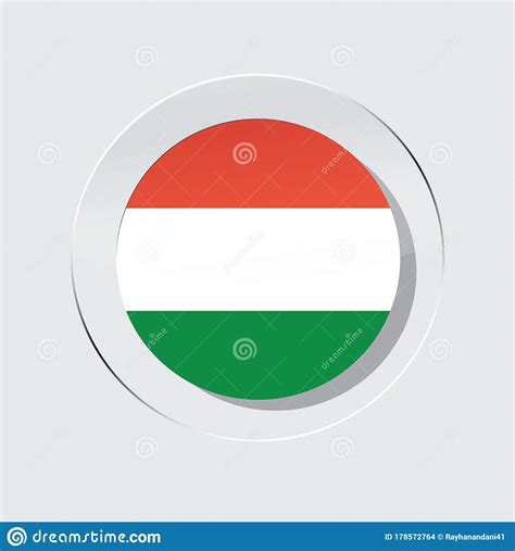 Hungarian Country Flag Circle Icon Vector Illustration Stock Vector
